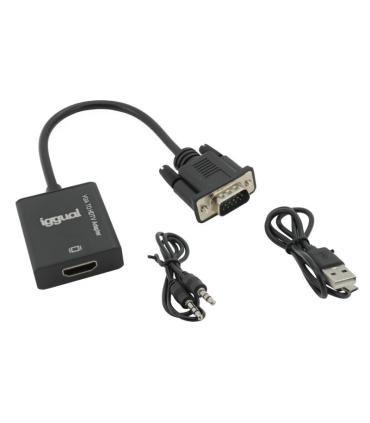 Iggual Adaptador VGA A HDMI + Audio + MicroUSB