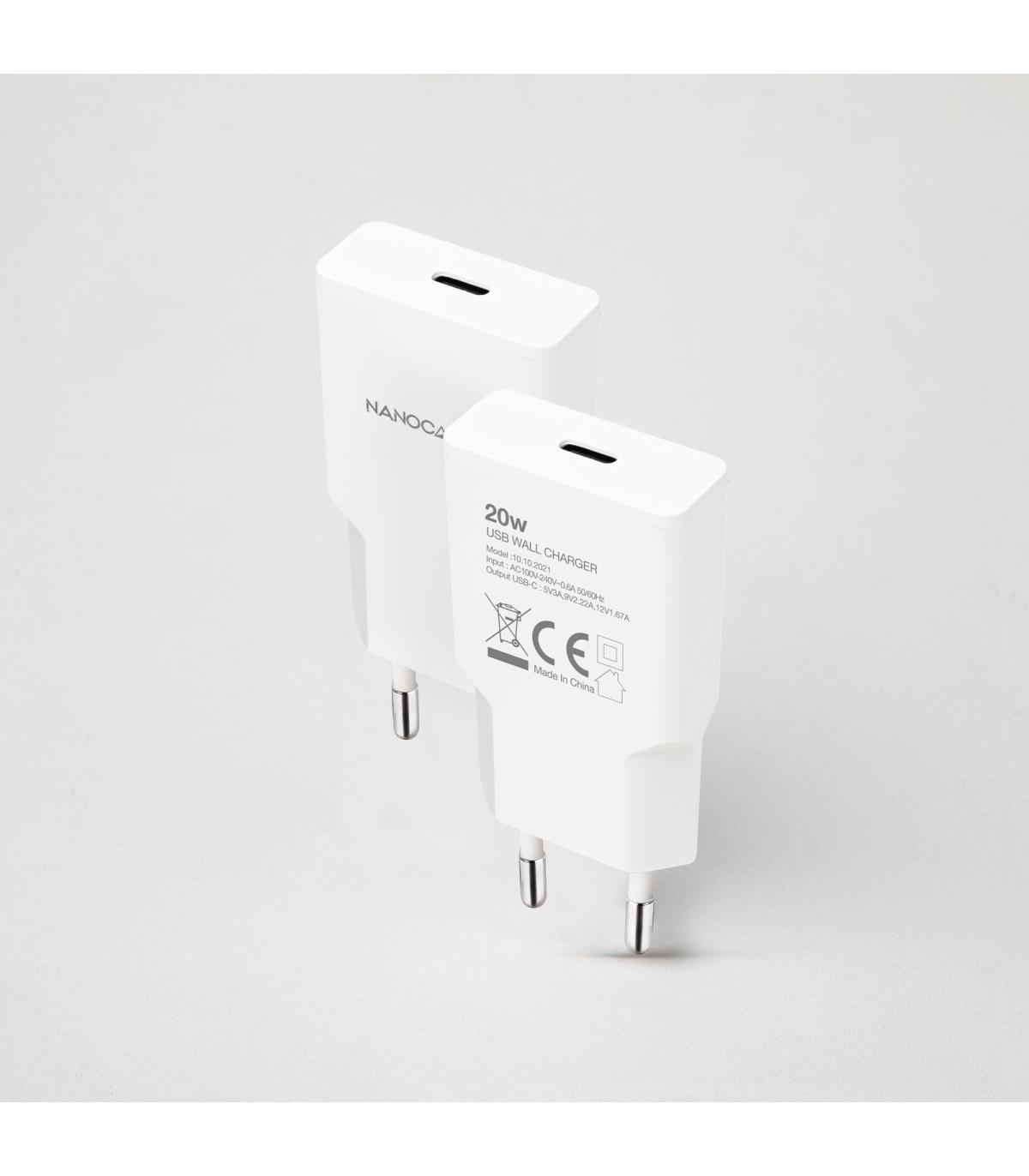 Nanocable Cargador USB-C PD 20W   Blanco