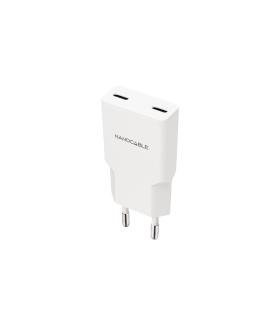 Nanocable Cargador 2xUSB-C PD 20W  Blanco