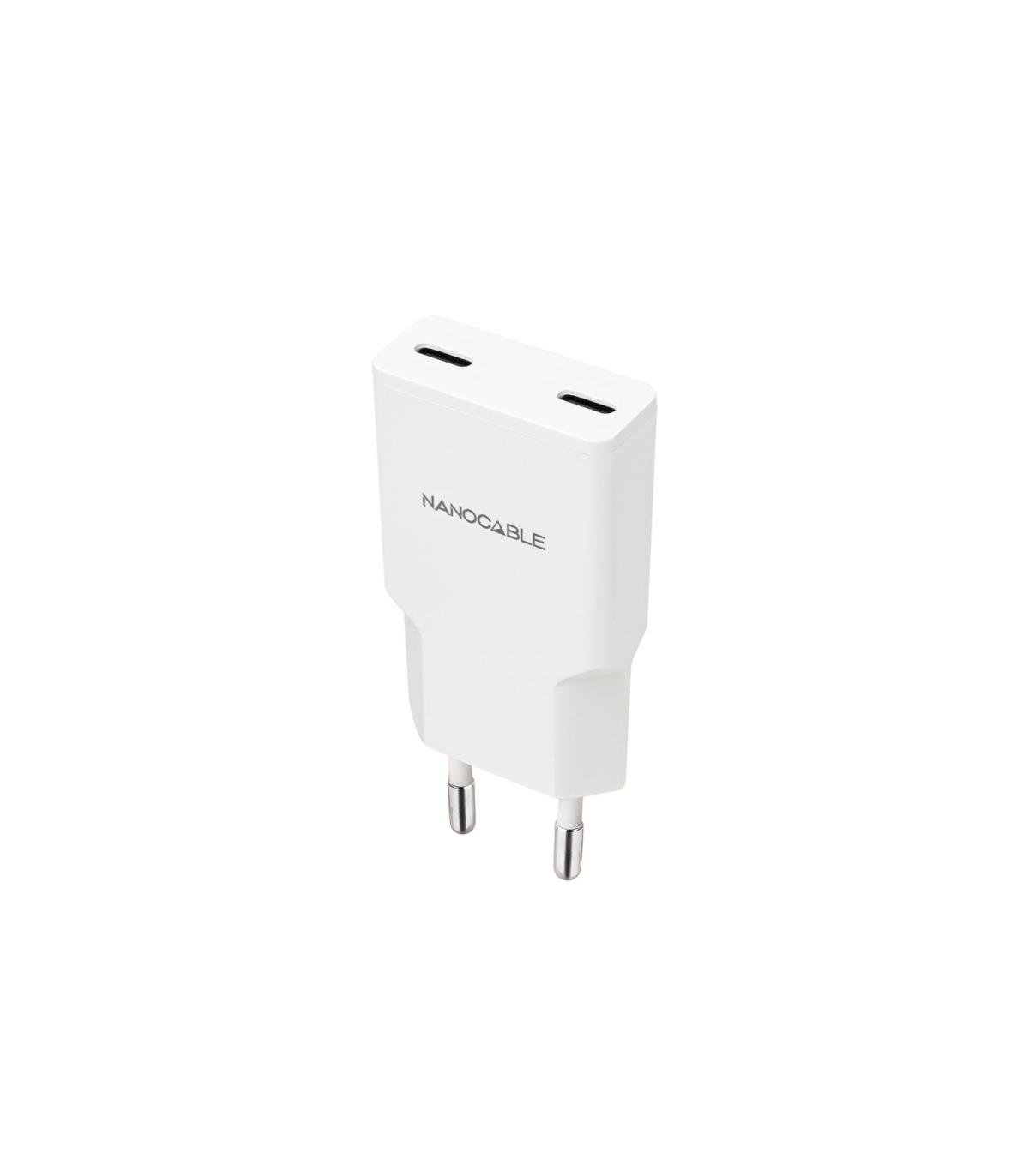 Nanocable Cargador 2xUSB-C PD 30W  Blanco
