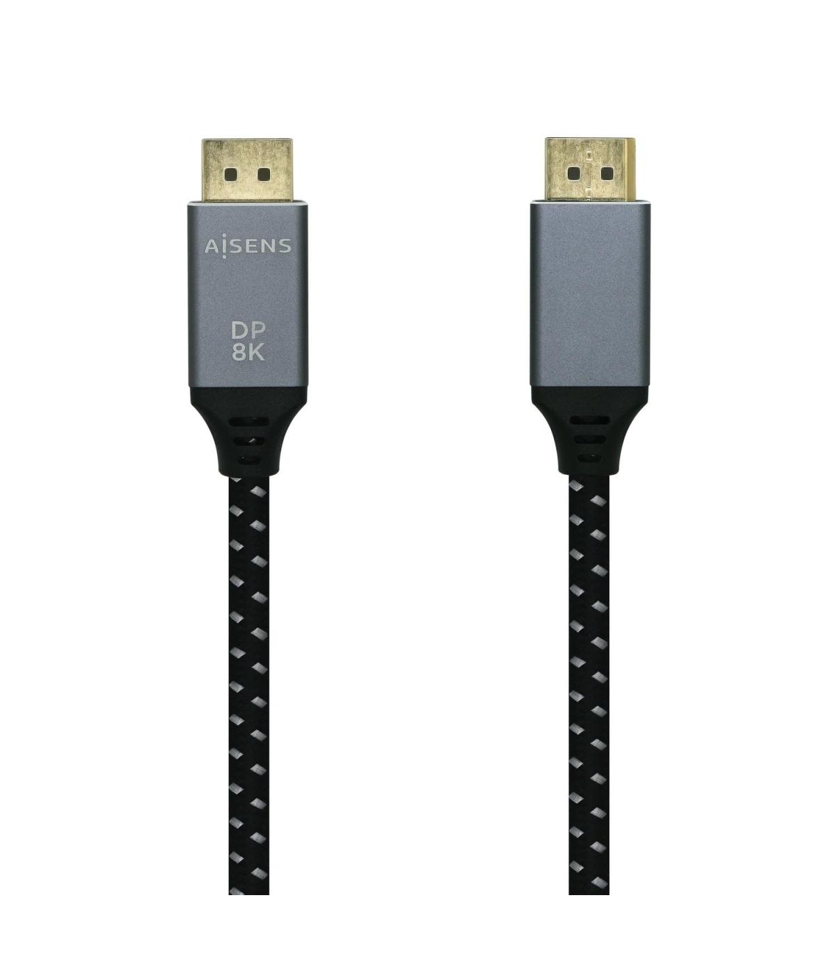 CABLE AISENS DISPLAYPORT V1.4 8K60HZ DP M-DP M GRIS NEGRO 3.0M