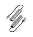 Hub USB Aisens ASUC-4P034-GR  3xUSB  1xRJ45  Gris