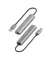 Hub USB Aisens ASUC-4P037-GR  3xUSB Tipo-C  1xRJ45  Gris