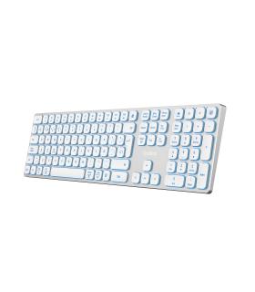 TECLADO COOLBOX INALAMBRICO ILUMINADO B431 RECARGABLE BT5.1 2.4G ALUMINIO BLANCO
