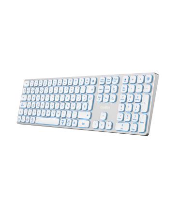 TECLADO COOLBOX INALAMBRICO ILUMINADO B431 RECARGABLE BT5.1 2.4G ALUMINIO BLANCO