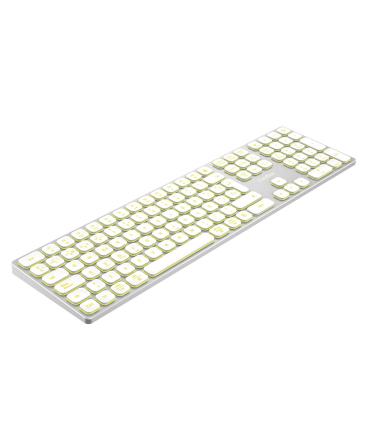 TECLADO COOLBOX INALAMBRICO ILUMINADO B431 RECARGABLE BT5.1 2.4G ALUMINIO BLANCO