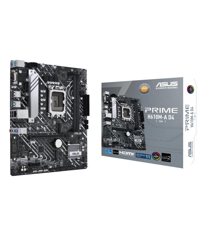 Placa Base Asus Prime H610M-A D4-CSM  Socket 1700  DDR4  PCIe 4.0  Micro ATX