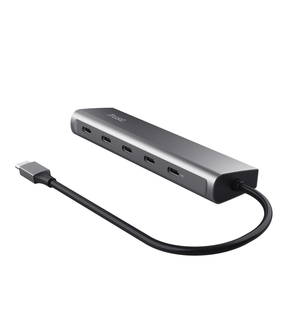 Hub USB Tipo-C Trust Halyx  4xUSB Tipo-C  1xUSB Tipo-C PD