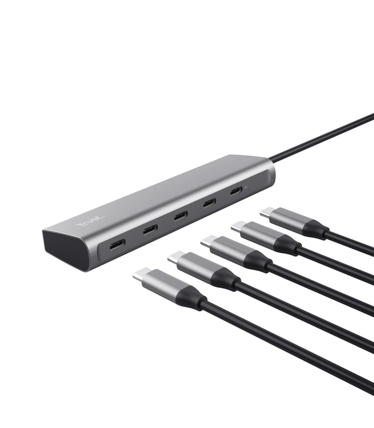 Hub USB Tipo-C Trust Halyx  4xUSB Tipo-C  1xUSB Tipo-C PD