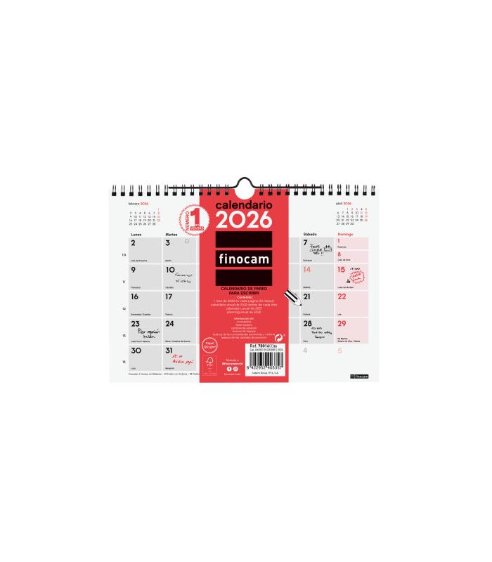 CALENDARIO 2026 NEUTRO PARED ESCRIBIR S 210X150MM FINOCAM 780160026