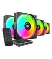 Pack 4 Ventiladores Mars Gaming MF-SI4KIT  12cm + HUB + Mando A Distancia  ARGB