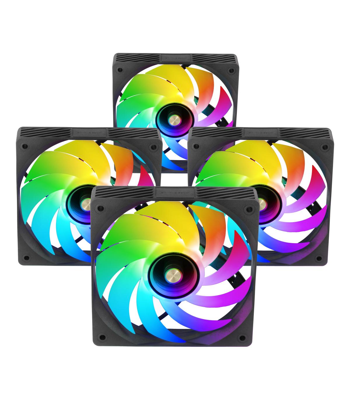 Pack 4 Ventiladores Mars Gaming MF-SI4KIT  12cm + HUB + Mando A Distancia  ARGB