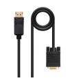 Cable Conversor Nanocable 10.15.4401/ DisplayPort Macho - VGA Macho/ 1m/ Negro
