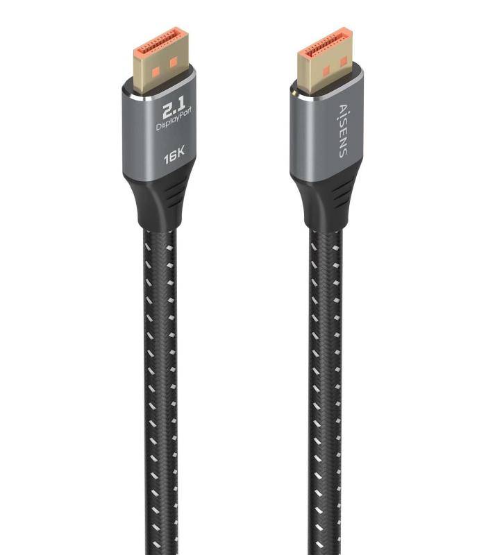 CABLE AISENS DISPLAYPORT V2.1 16K@60HZ 80GBPS DP M-DP M NEGRO 1.5M