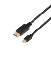 Cable Mini DisplayPort Aisens A124-0131/ DisplayPort Macho - Mini DisplayPort Macho/ Hasta 5W/ 2300Mbps/ 2m/ Negro
