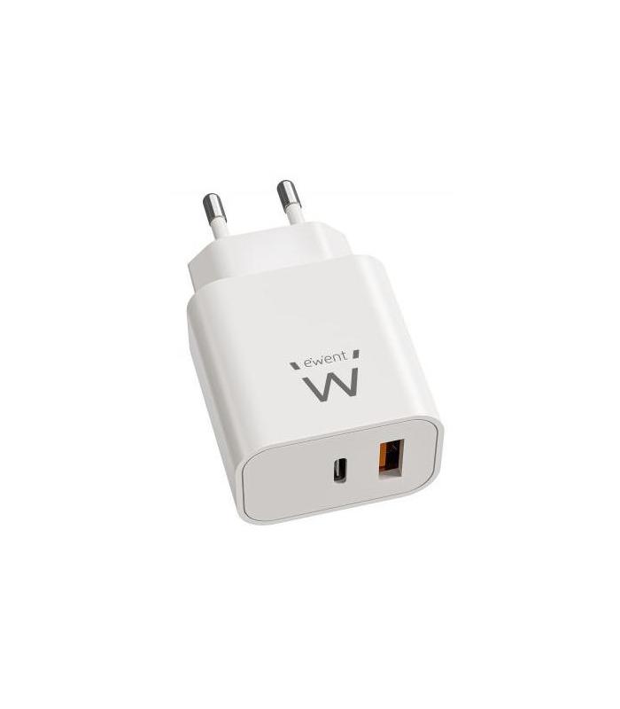 EWENT EW1318 Cargador Rpido USB-C PD 20W USB-A QC