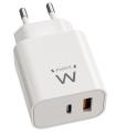 EWENT EW1318 Cargador Rpido USB-C PD 20W USB-A QC