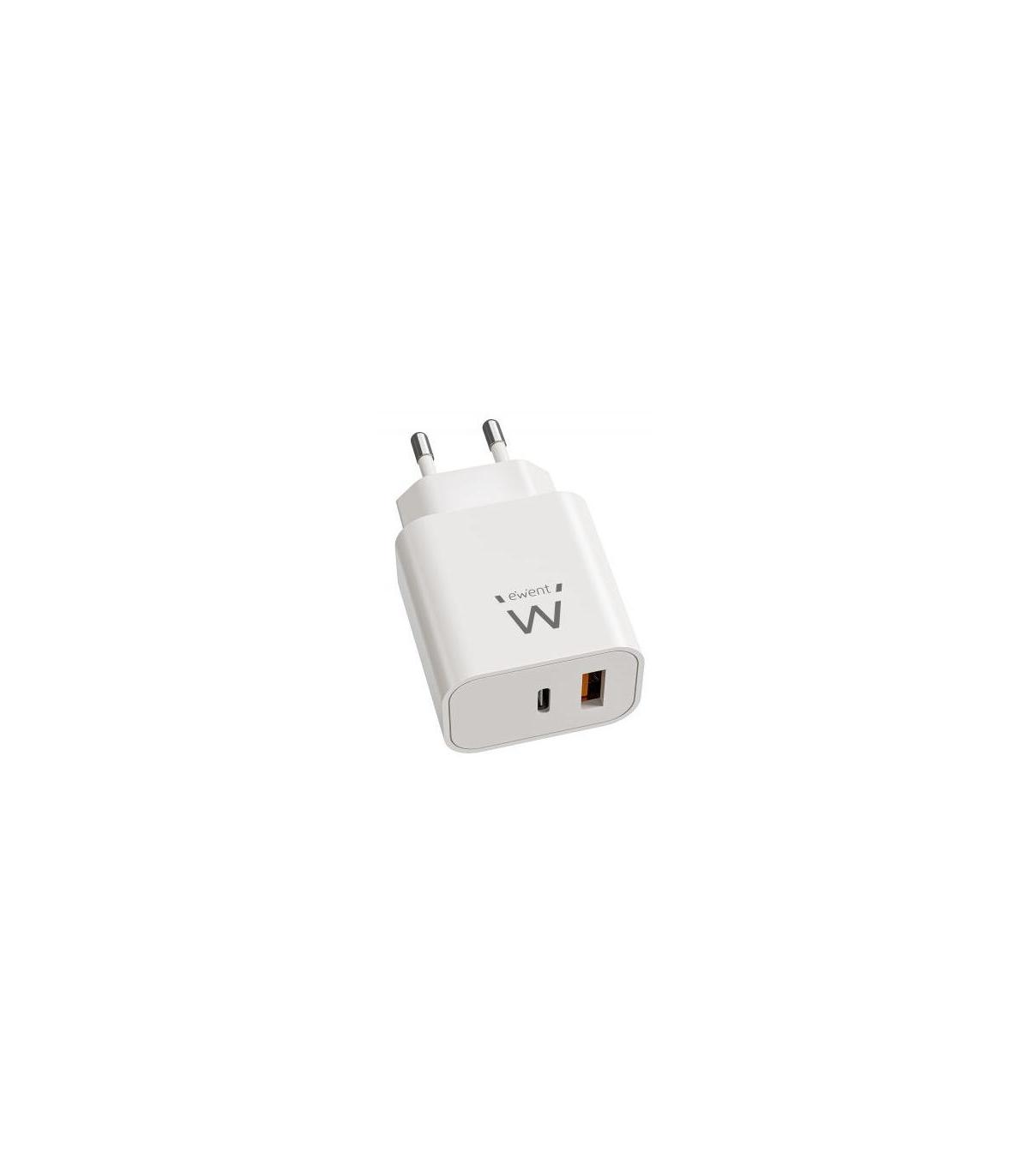 EWENT EW1318 Cargador Rpido USB-C PD 20W USB-A QC