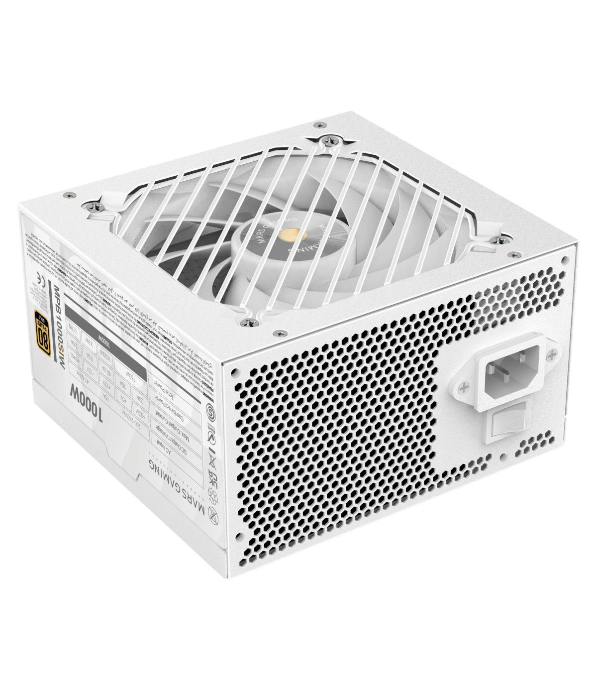Fuente De Alimentacin Mars Gaming MPB1000SI  1000W  Ventilador 14cm  80 Plus Gold  Blanca