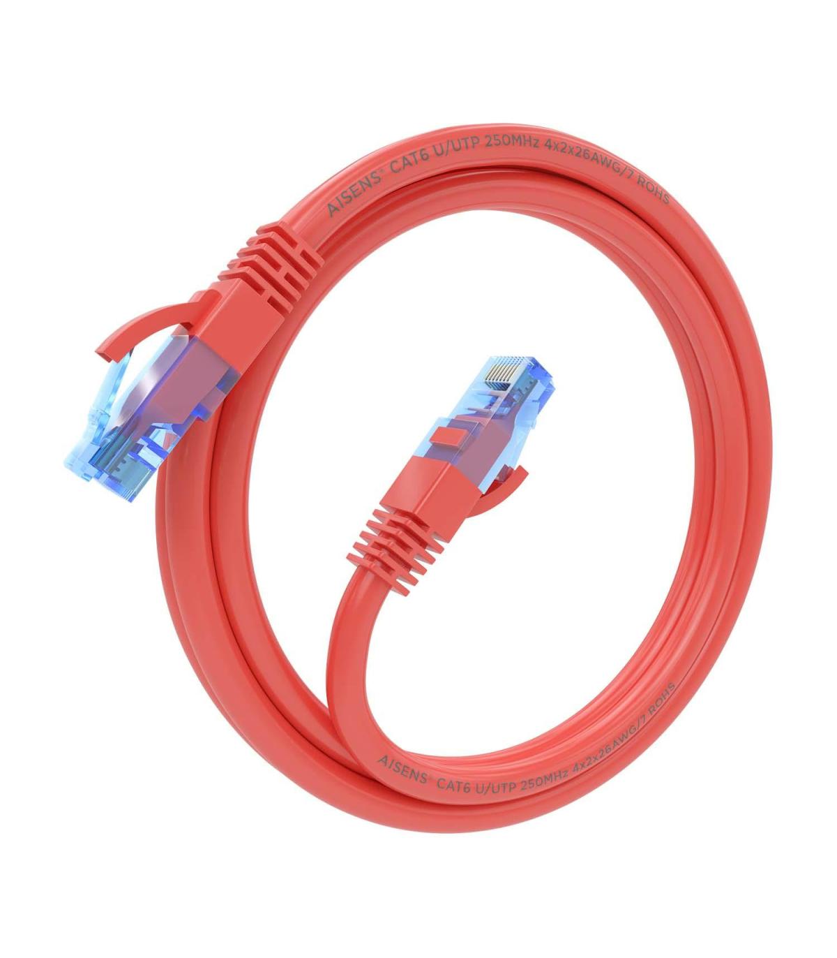 CABLE RED AISENS LATIGUILLO RJ45 CAT.6 UTP AWG26 CCA ROJO 1.0M