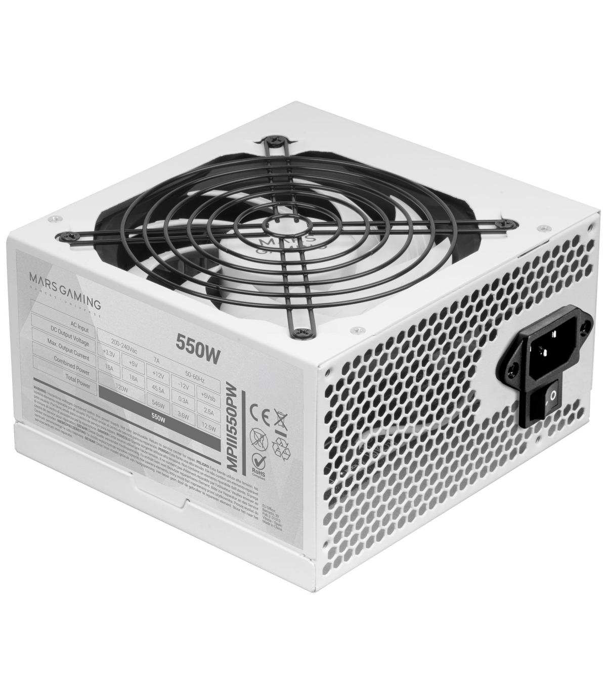 Fuente De Alimentacin Mars Gaming MPIII550P  550W  Ventilador 12cm
