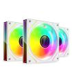 Pack 3 Ventiladores Mars Gaming MF-3DPROKIT  12cm + HUB + Mando A Distancia  ARGB  Blanco