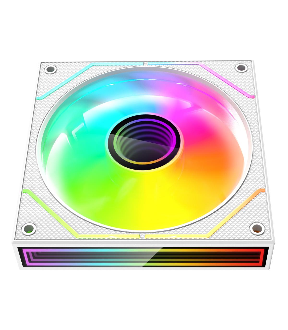 Pack 3 Ventiladores Mars Gaming MF-3DPROKIT  12cm + HUB + Mando A Distancia  ARGB  Blanco