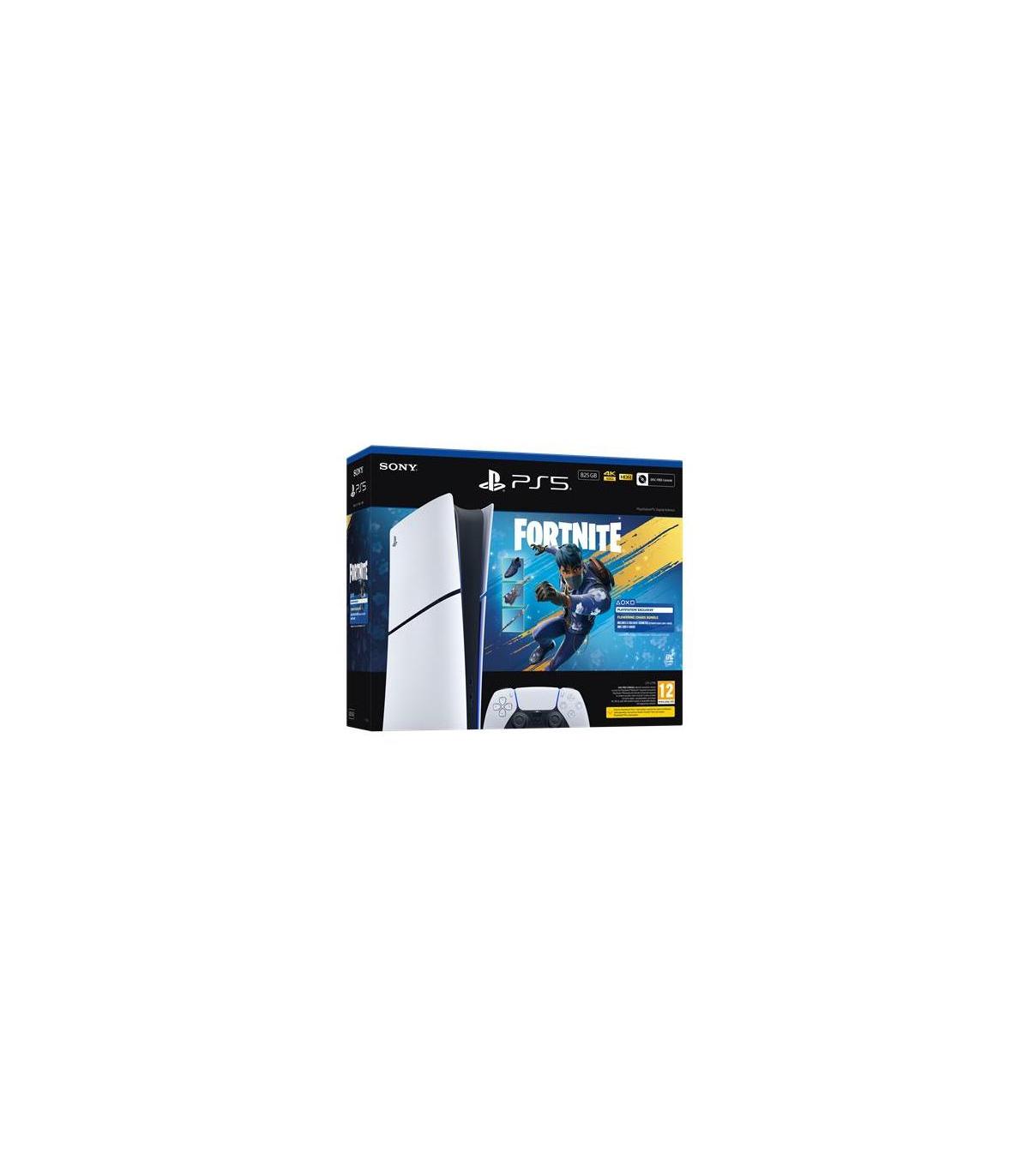Consola Sony Playstation 5 - PS5 Slim Digital 825GB  Incluye Mando Dual Sense Y Blunde Fortnite Flowering Chaos  Chassis E