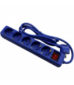 Regleta Con Interruptor Phasak BN 0825/ 5 Tomas De Corriente/ Cable 1.8m/ Azul