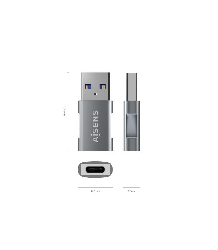 Adaptador USB 3.2 GEN2 Aisens A108-0655  USB Tipo-C Hembra - USB Macho