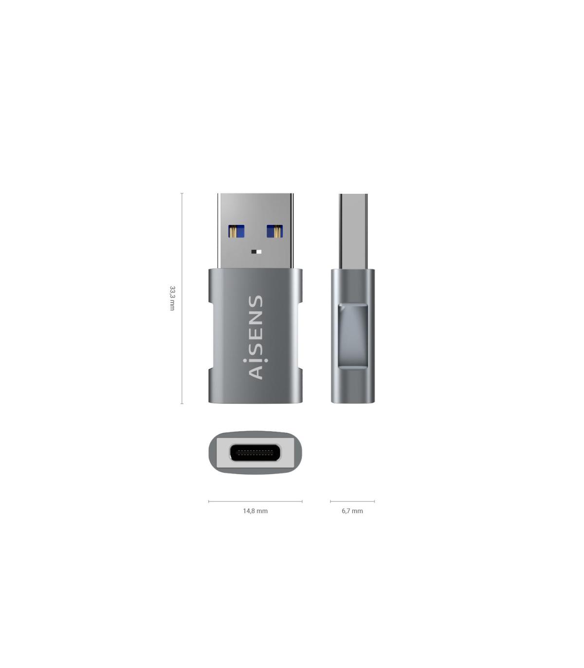 Adaptador USB 3.2 GEN2 Aisens A108-0655  USB Tipo-C Hembra - USB Macho