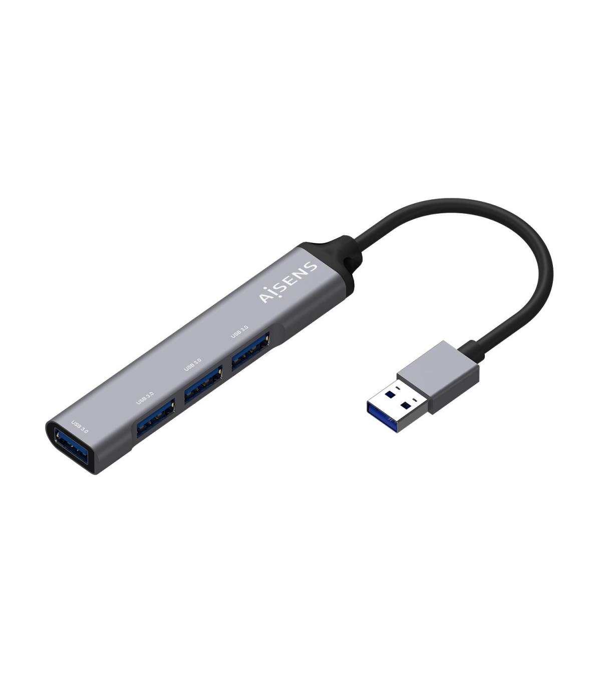 HUB AISENS USB 3.0 ALUMINIO TIPO A M-4XTIPO A H 10CM GRIS