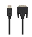 Cable Conversor Aisens A125-0463  DisplayPort Macho - DVI Macho  Hasta 5W  2300Mbps  3m  Negro