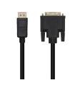 Cable Conversor Aisens A125-0463  DisplayPort Macho - DVI Macho  Hasta 5W  2300Mbps  3m  Negro
