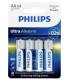 Pack De 4 Pilas AA Philips LR6E4B 10  1.5V  Alcalina