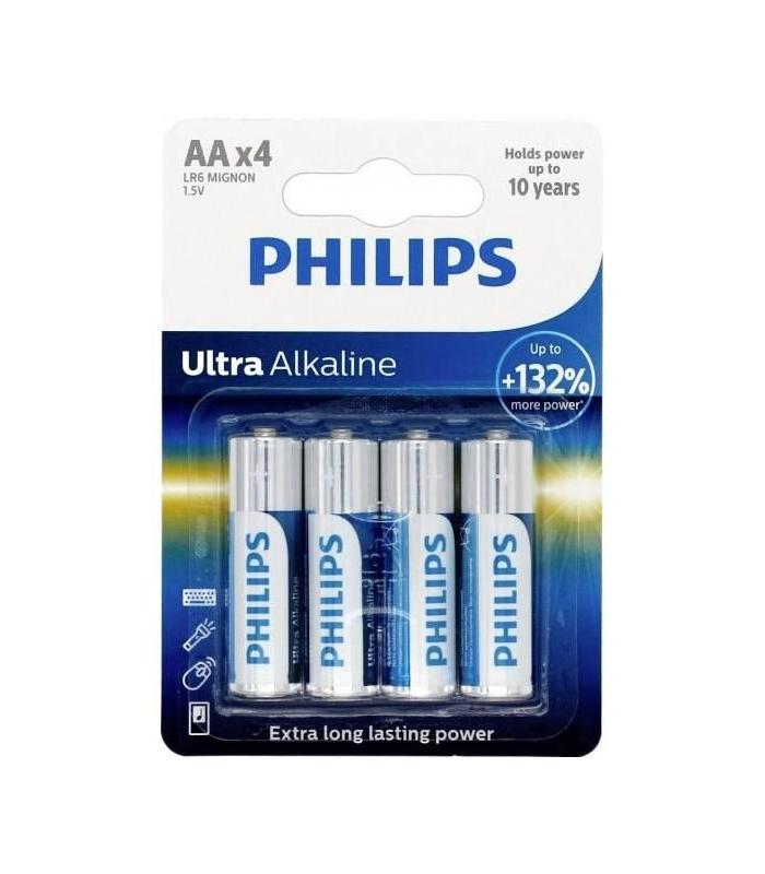 Pack De 4 Pilas AA Philips LR6E4B 10  1.5V  Alcalina
