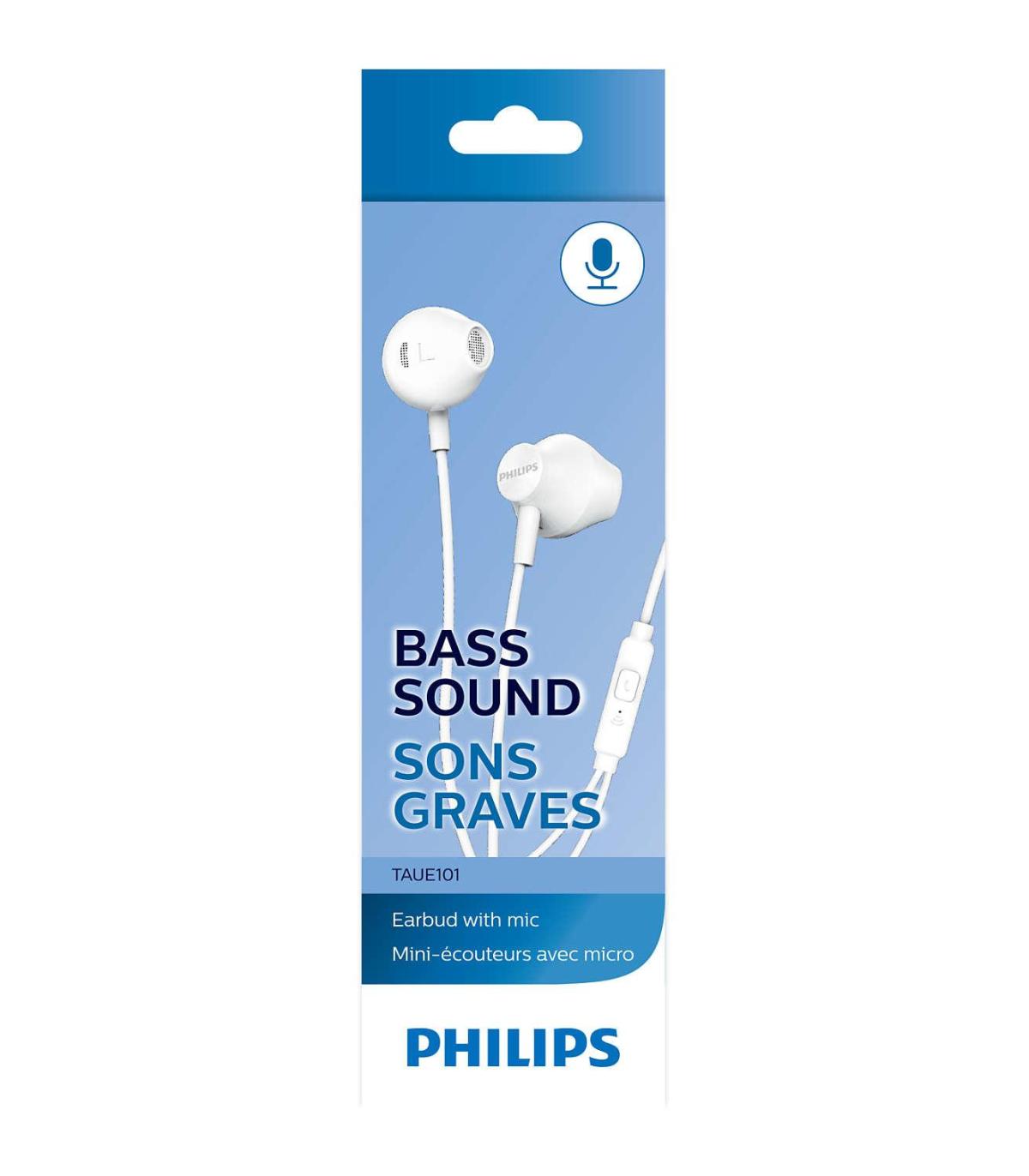 Auriculares Intrauditivos Philips TAUE101  Con Micrfono  Jack 3.5  Blancos