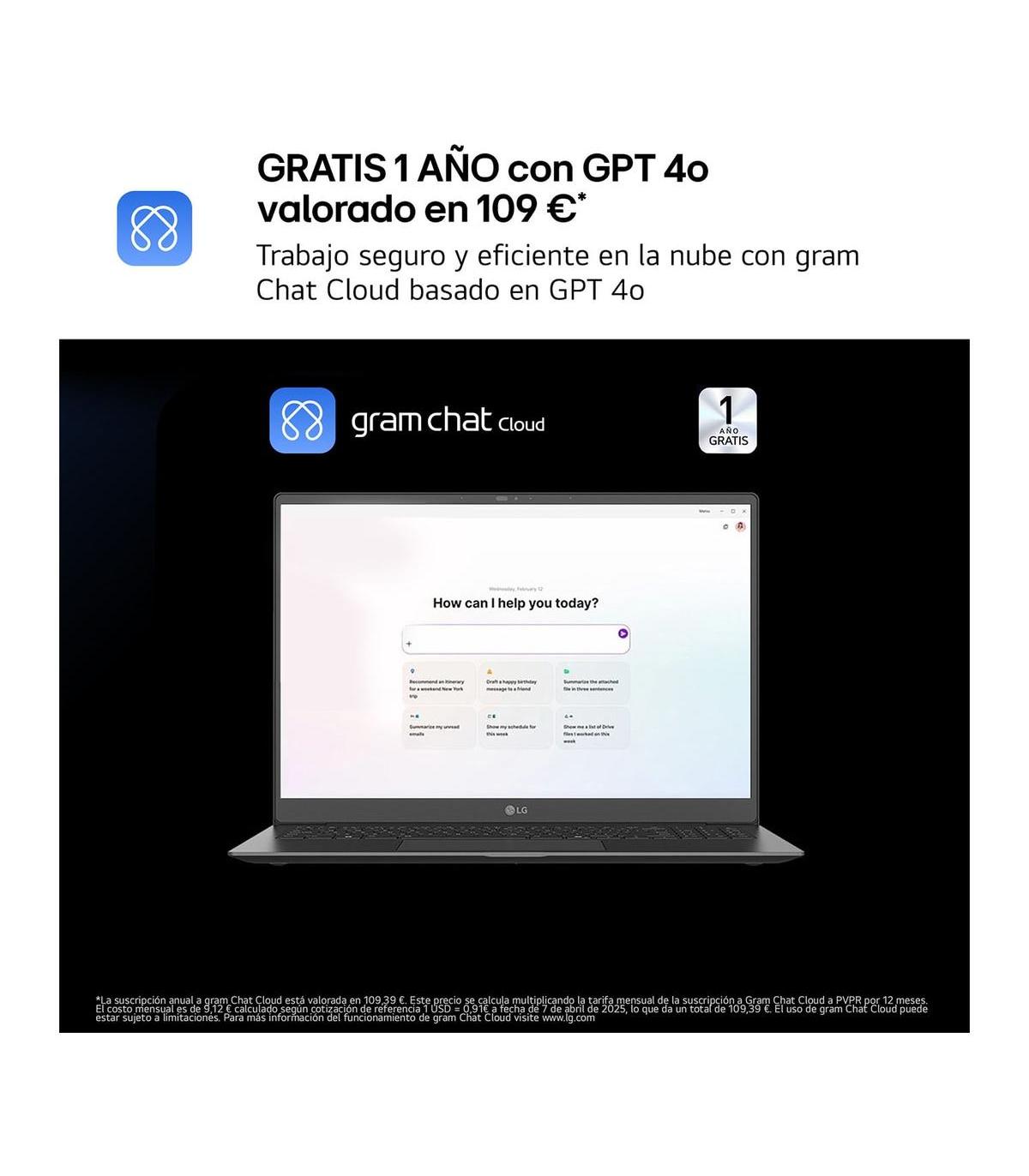 Porttil LG Gram 15Z80T-G.AU88B Ryzen AI 7-350  32GB  1TB SSD  15.6'  Win11