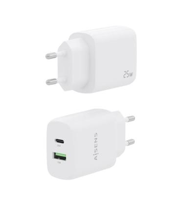 CARGADOR AISENS 25W 1XUSB-C PD3.0 1XUSB-A QC3.0 BLANCO