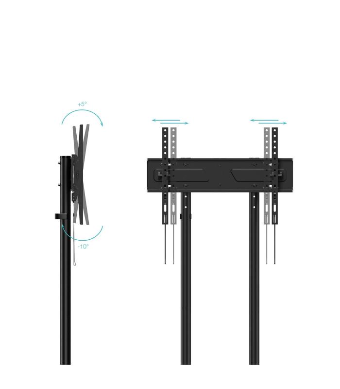 Soporte De Suelo Inclinable Con Ruedas TooQ KEFRN FS1150M-B Para TV De 37-70'  Hasta 70kg