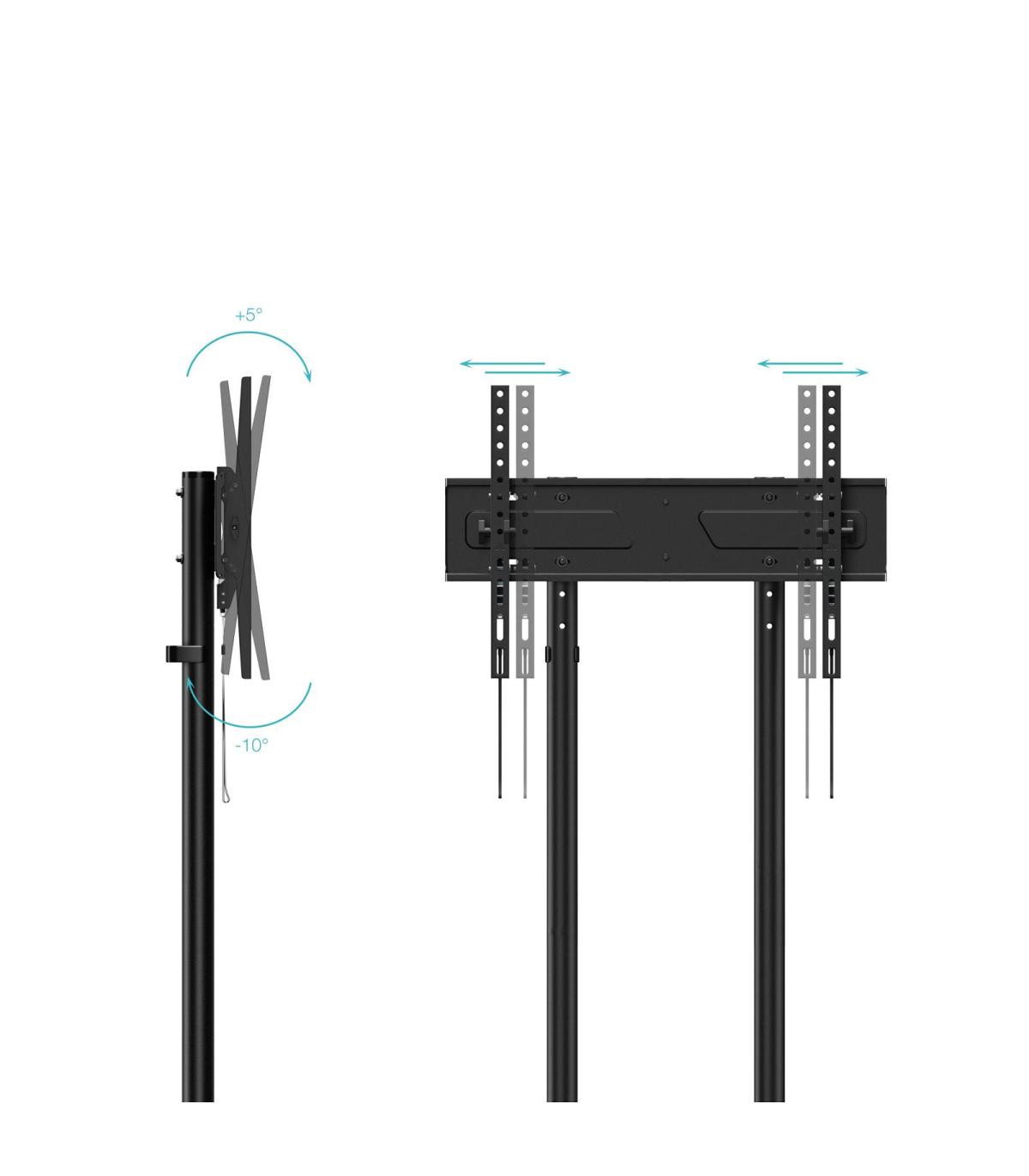 Soporte De Suelo Inclinable Con Ruedas TooQ KEFRN FS1150M-B Para TV De 37-70'  Hasta 70kg