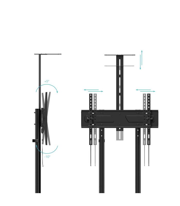 Soporte De Suelo Inclinable Con Ruedas TooQ NEFERTITI FS1151M-B Para TV De 37-70'  Hasta 70kg