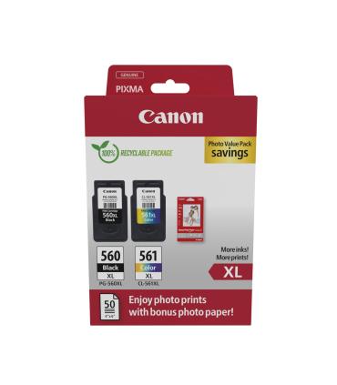 PACK CARTUCHOS NEGRO-COLOR PHOTO CANON PG-560XL + CL-561XL