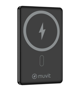 Powerbank 5000mAh Muvit For Change MCCHP0009/ 20W/ Wireless/ Negra/ Incluye Cable USB Tipo-C