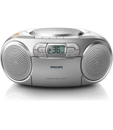 Radio CD Philips AZ127 12  2W  Con Cable  A Pilas  Gris
