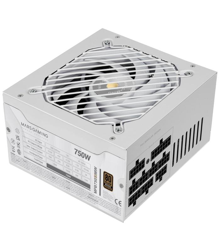 Fuente De Alimentacin Mars Gaming MPB750SIM  750W  Ventilador 14cm  80 Plus Bronze  Blanca