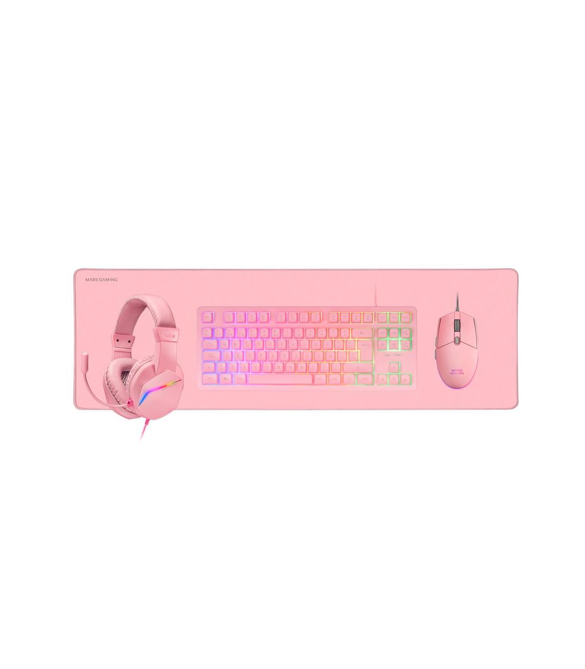 Pack Gaming Mars Gaming MCP-RGB3P  Teclado RGB + Ratn Ptico + Alfombrilla XXL + Auriculares