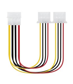 Nanocable - Cable Alimentacin Molex - 4 Pin-M  A 2 X 4-pin Hembra - 20cm