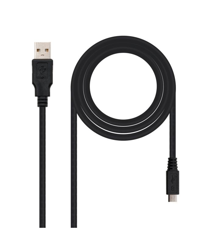 Cable USB 2.0 Nanocable 10.01.0503  USB Macho - MicroUSB Macho  3m  Negro
