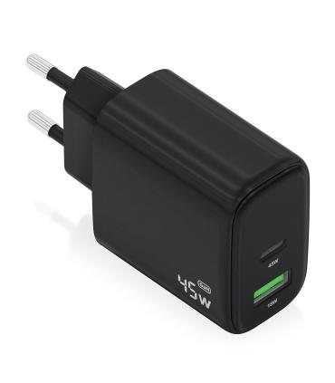 CARGADOR AISENS GAN 45W 1XUSB-C PD3.0 QC4.0 1XUSB-A QC3.0 NEGRO
